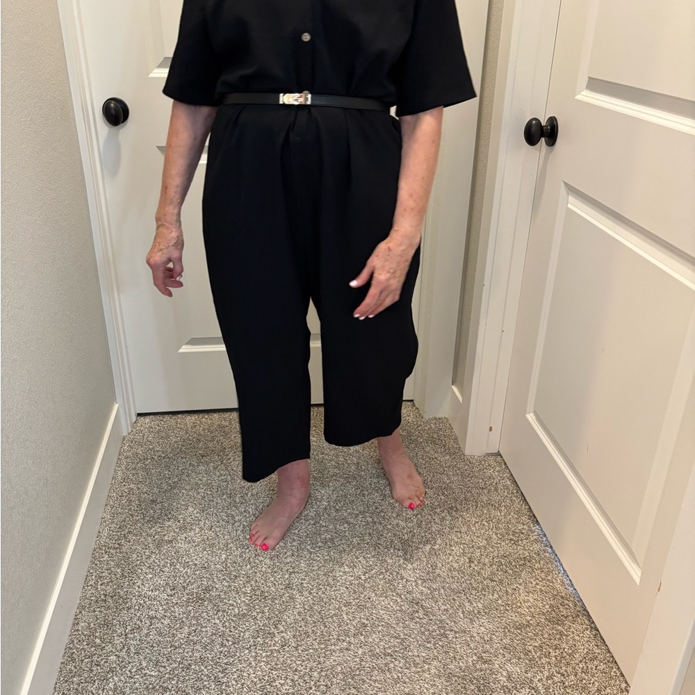 Chic Black Belted Jumpsuit
